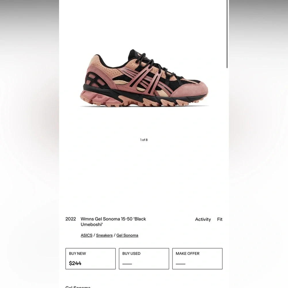 New no box asics Womans Gel Sonoma‎ 15-50 'Black Umeboshi rare - Picture 12 of 14